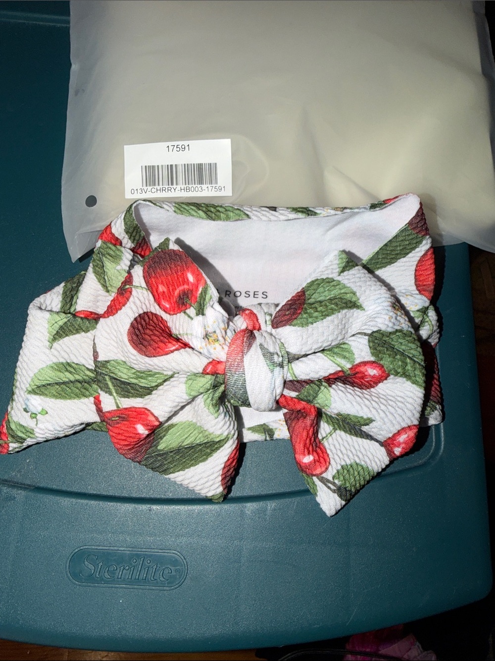 Bums and Roses Extra Large Cherry Bow